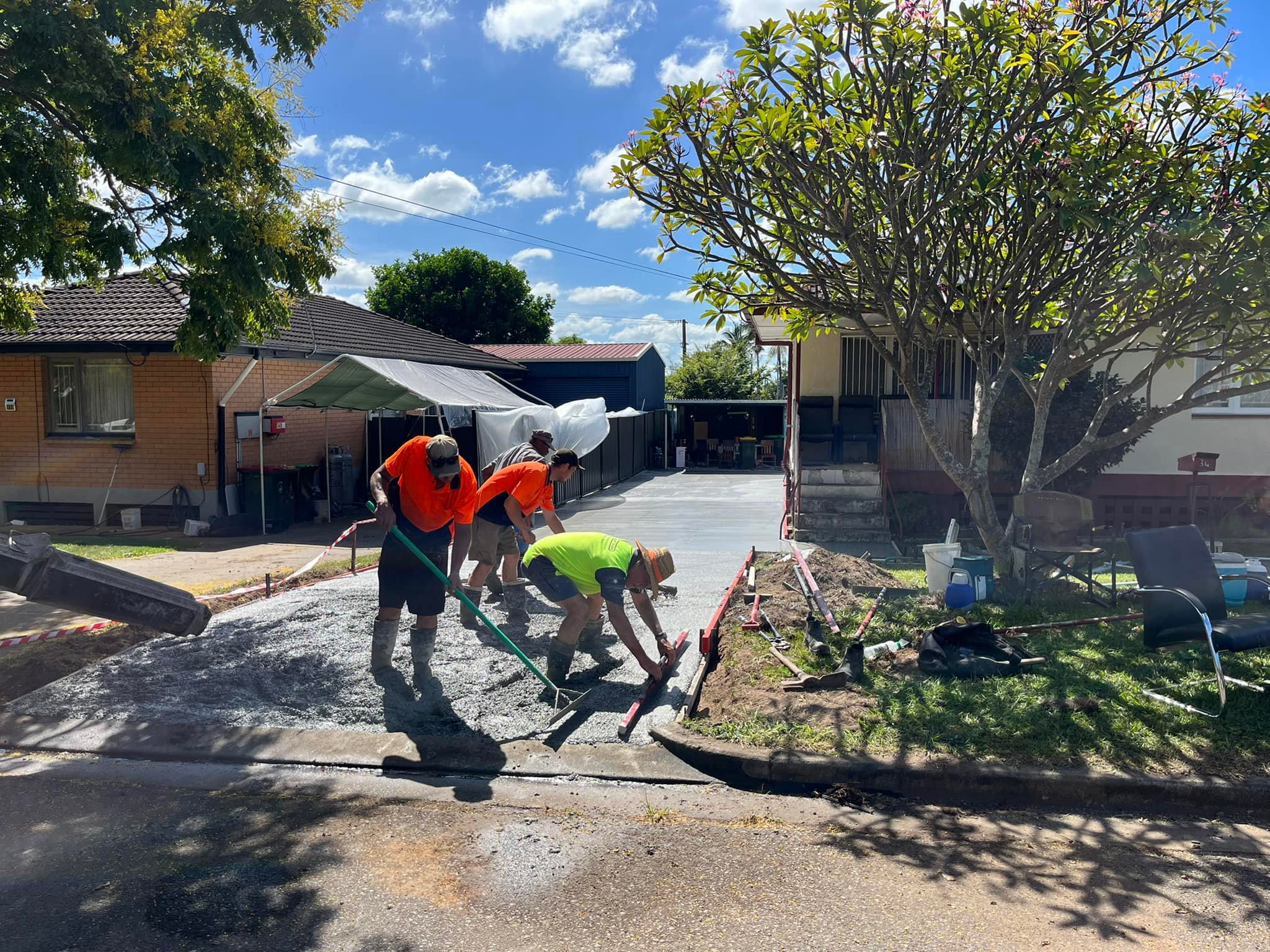 David Bunce and the Bunce Concrete team on a project site